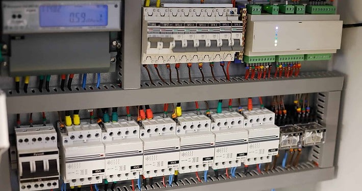 Close up view of building automation system integration