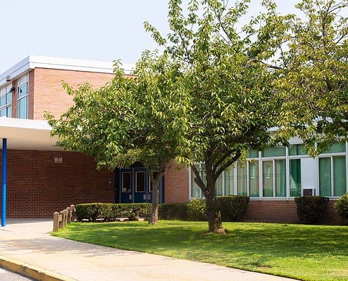 Front exterior view of a school building