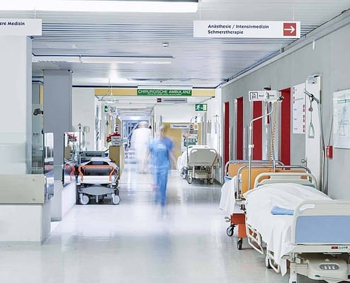 View of a hallway inside a hospital