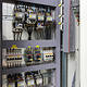 Control cabinet in control room. Mechanic's maintenance room concept.