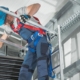 HVAC technician installing unit