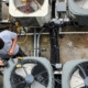 commercial hvac system being maintained
